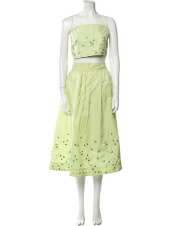 Ganni Linen Patterned Skirt Set