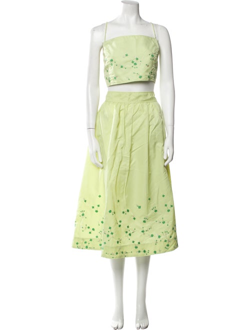 Ganni Linen Patterned Skirt Set