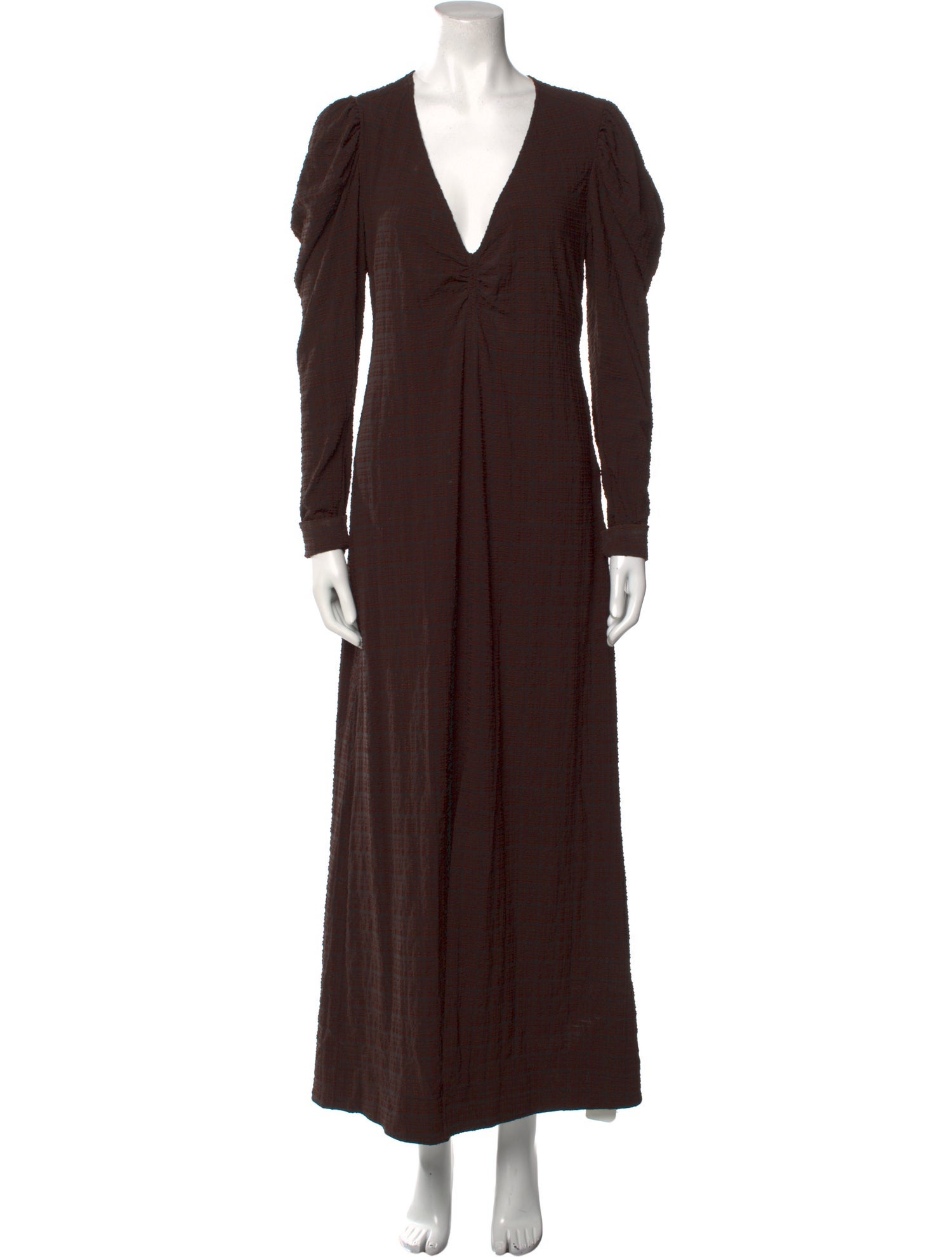Ganni V-Neck Long Dress