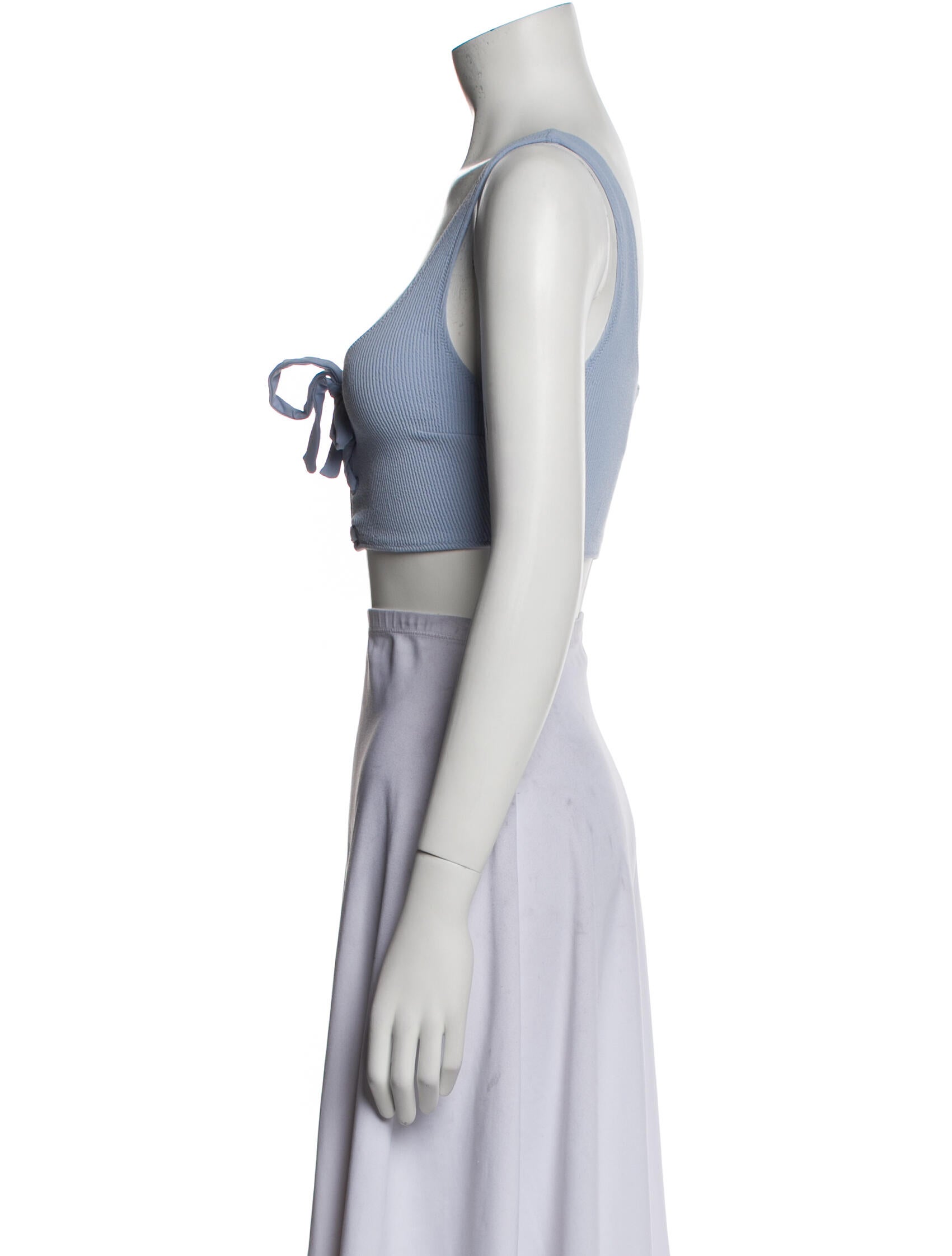 Ganni Square Neckline Sleeveless Crop Top