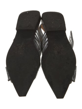 Ganni Leather Printed Slingback Flats