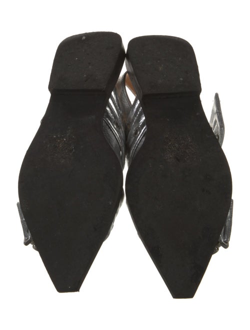 Ganni Leather Printed Slingback Flats