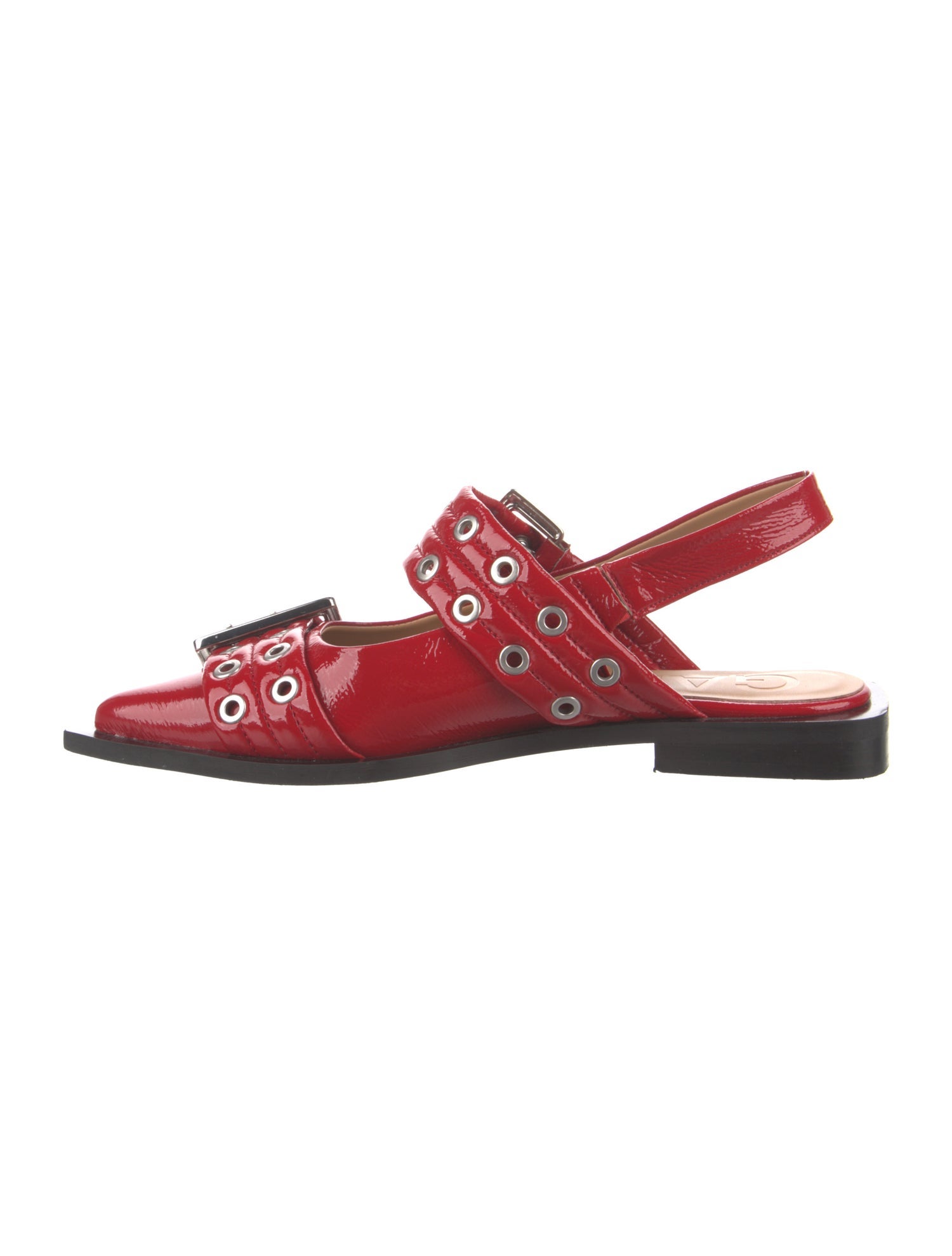 Ganni Lasercut Accents Slingback Flats