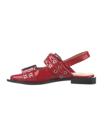 Ganni Lasercut Accents Slingback Flats