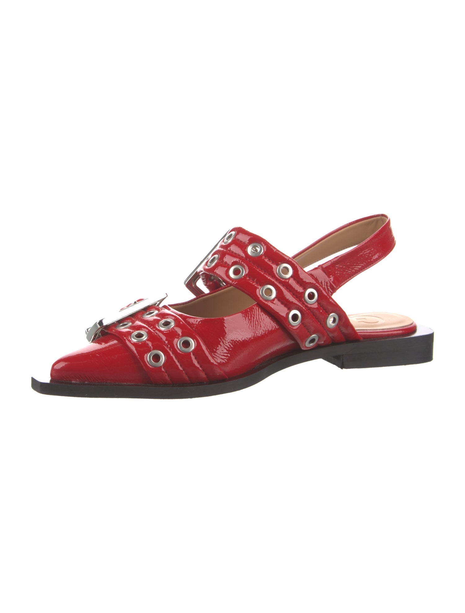 Ganni Lasercut Accents Slingback Flats