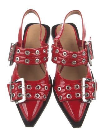 Ganni Lasercut Accents Slingback Flats