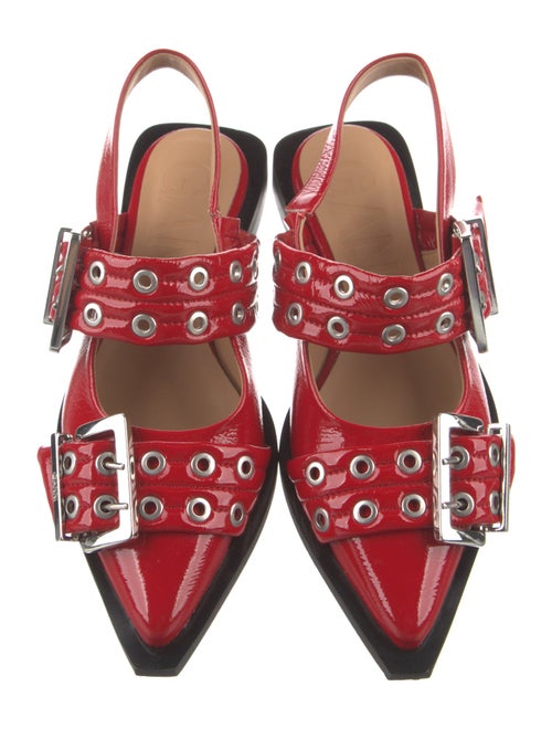 Ganni Lasercut Accents Slingback Flats