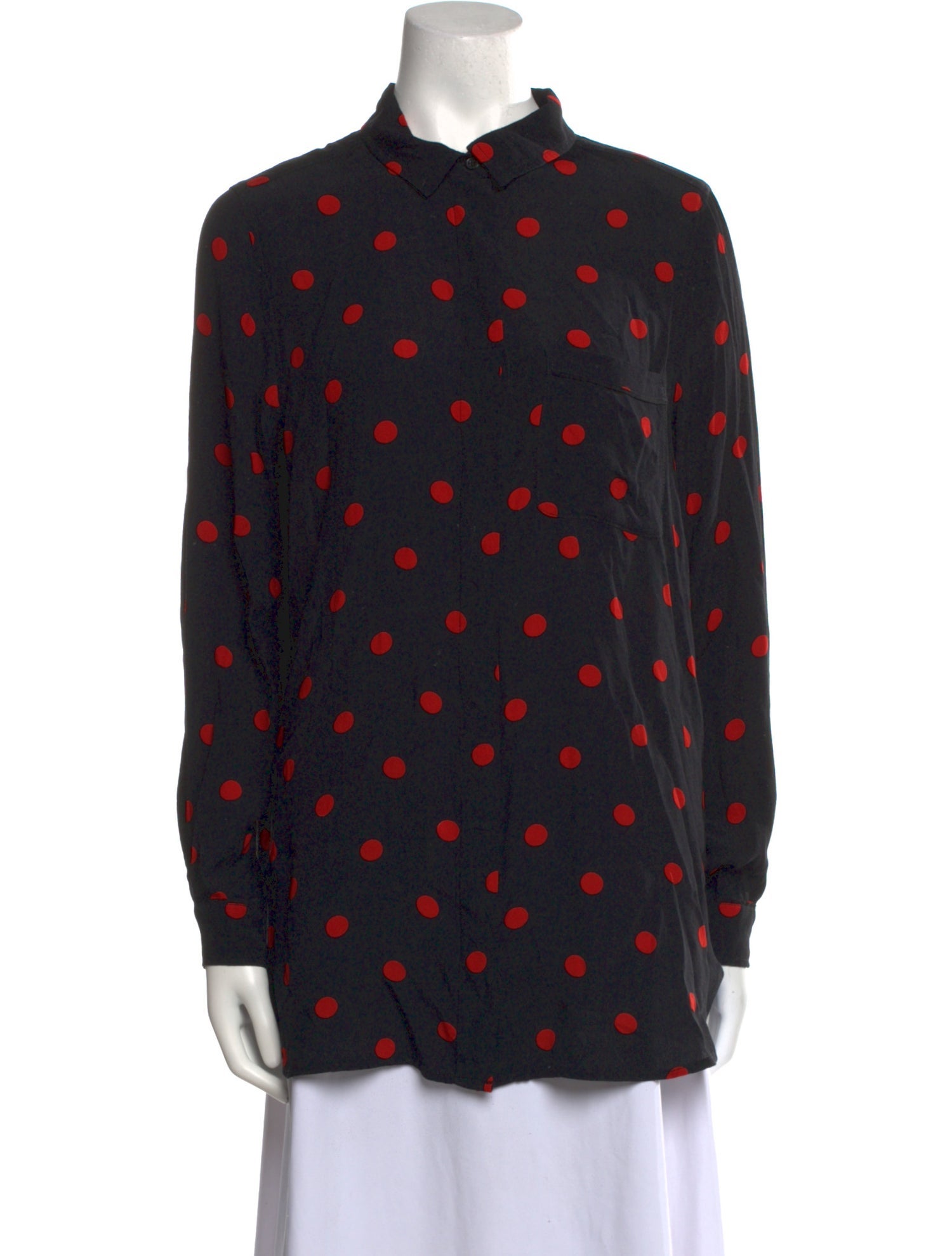 Ganni Polka Dot Print Long Sleeve Tunic