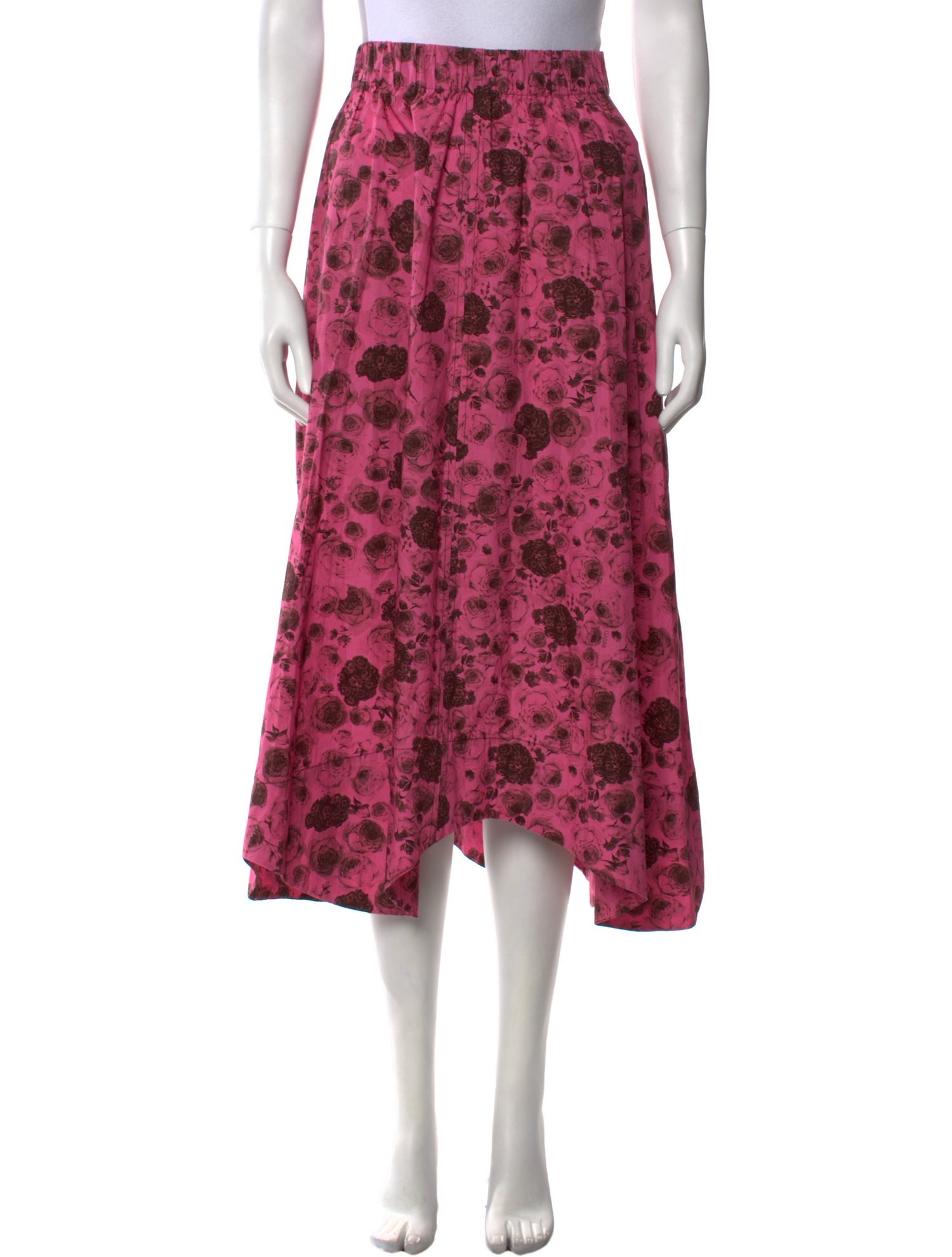 Ganni Floral Print Midi Length Skirt