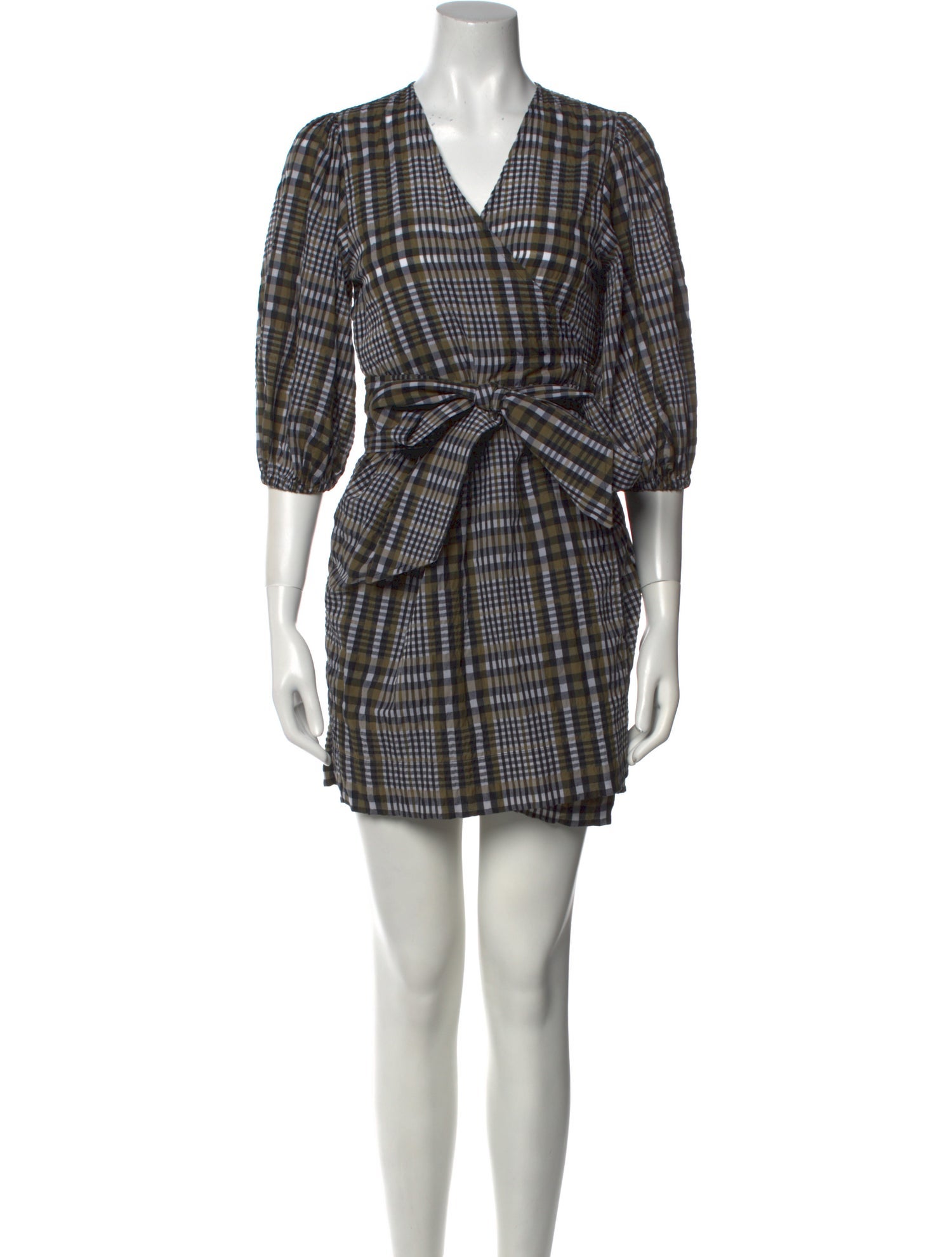 Ganni Plaid Print Mini Dress