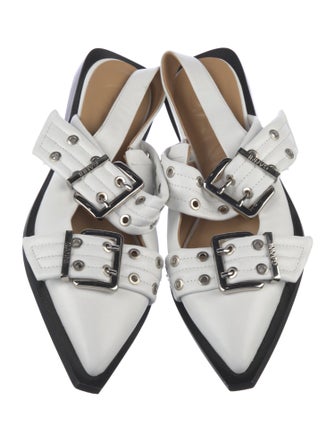 Ganni Patent Leather Slingback Flats