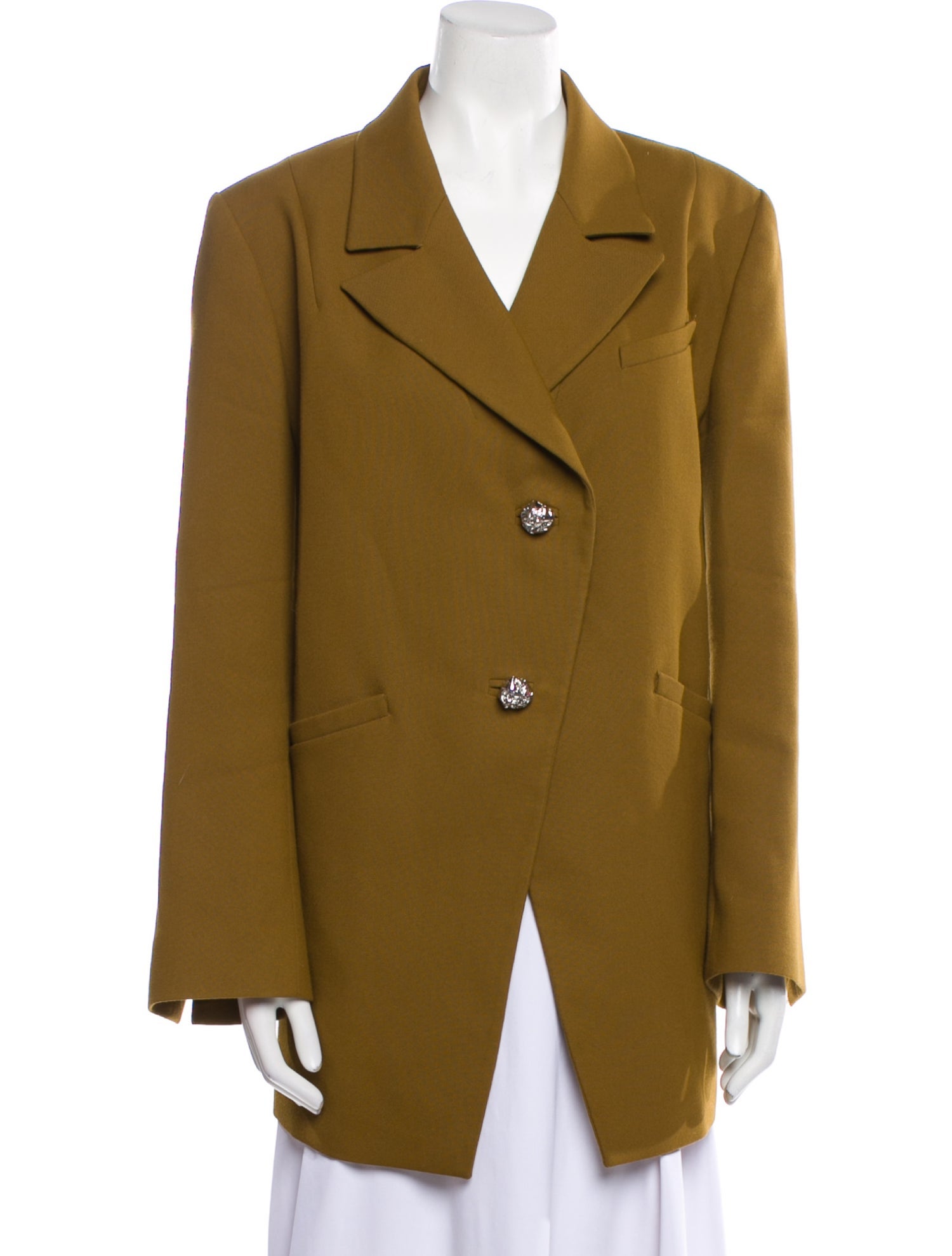 【関税＆送料込み】Ganni Brown Wool Blend Blazer GANNI Brown Slub Blazer GANNI