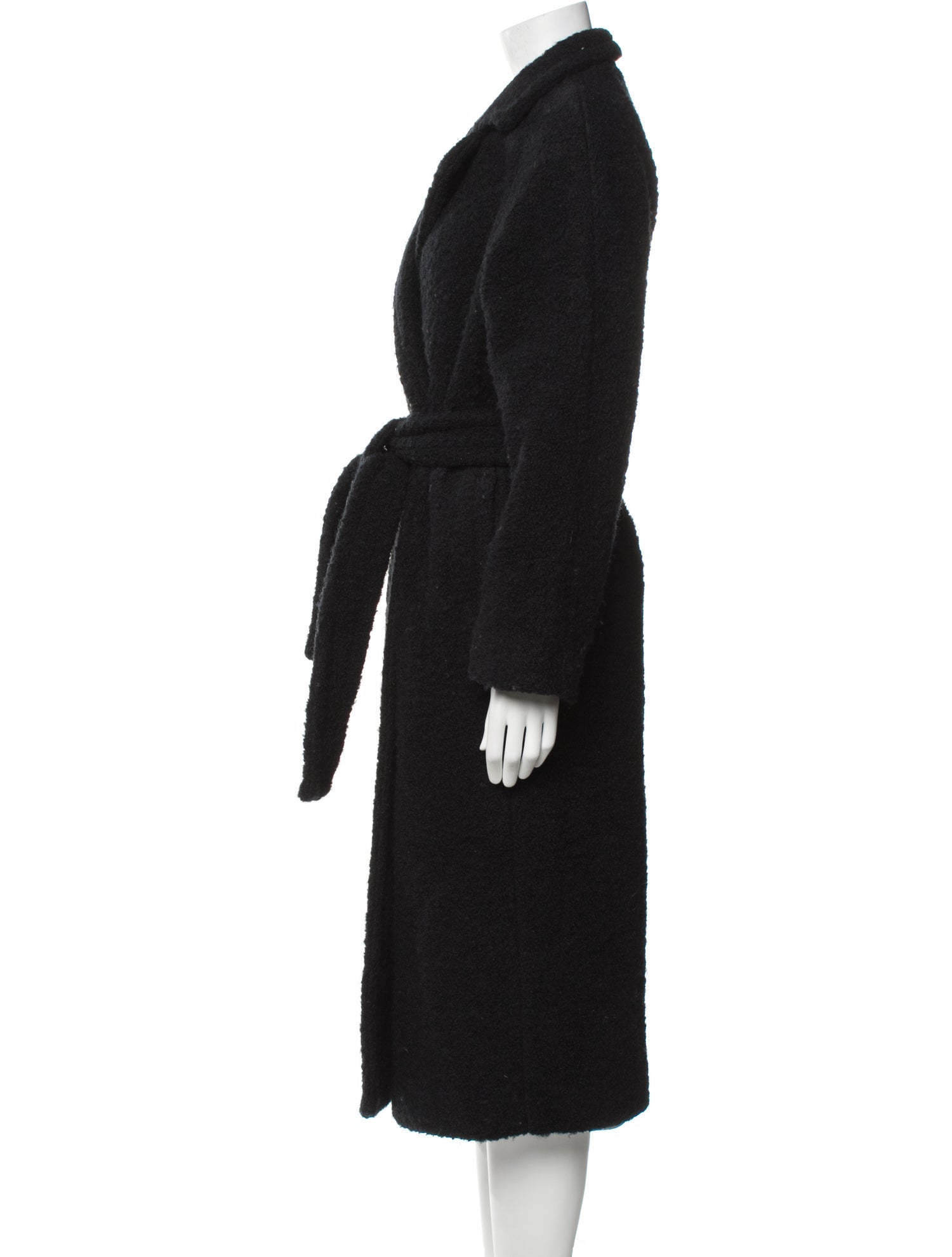 Ganni Wool Faux Fur Coat