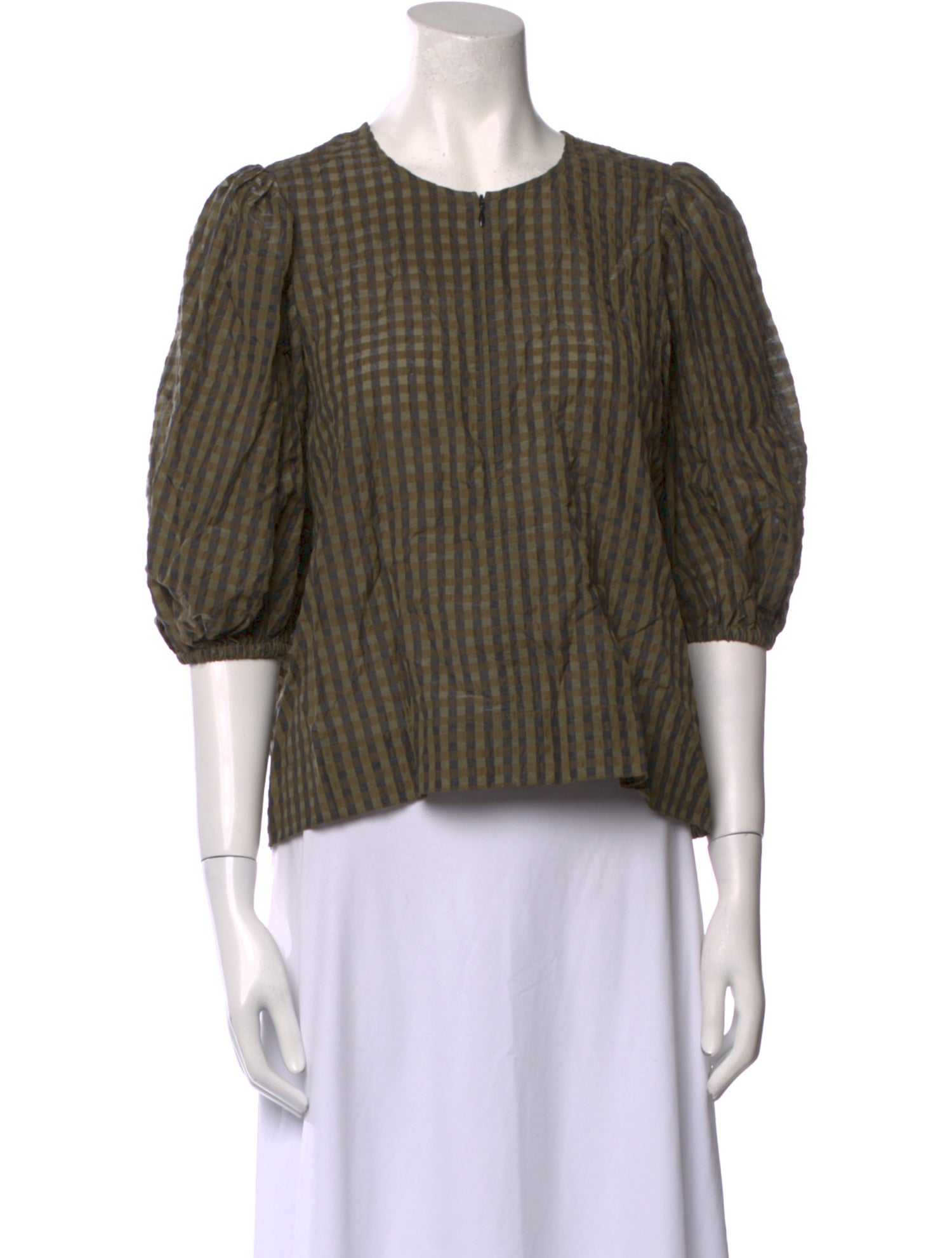 Ganni Striped Crew Neck Crop Top