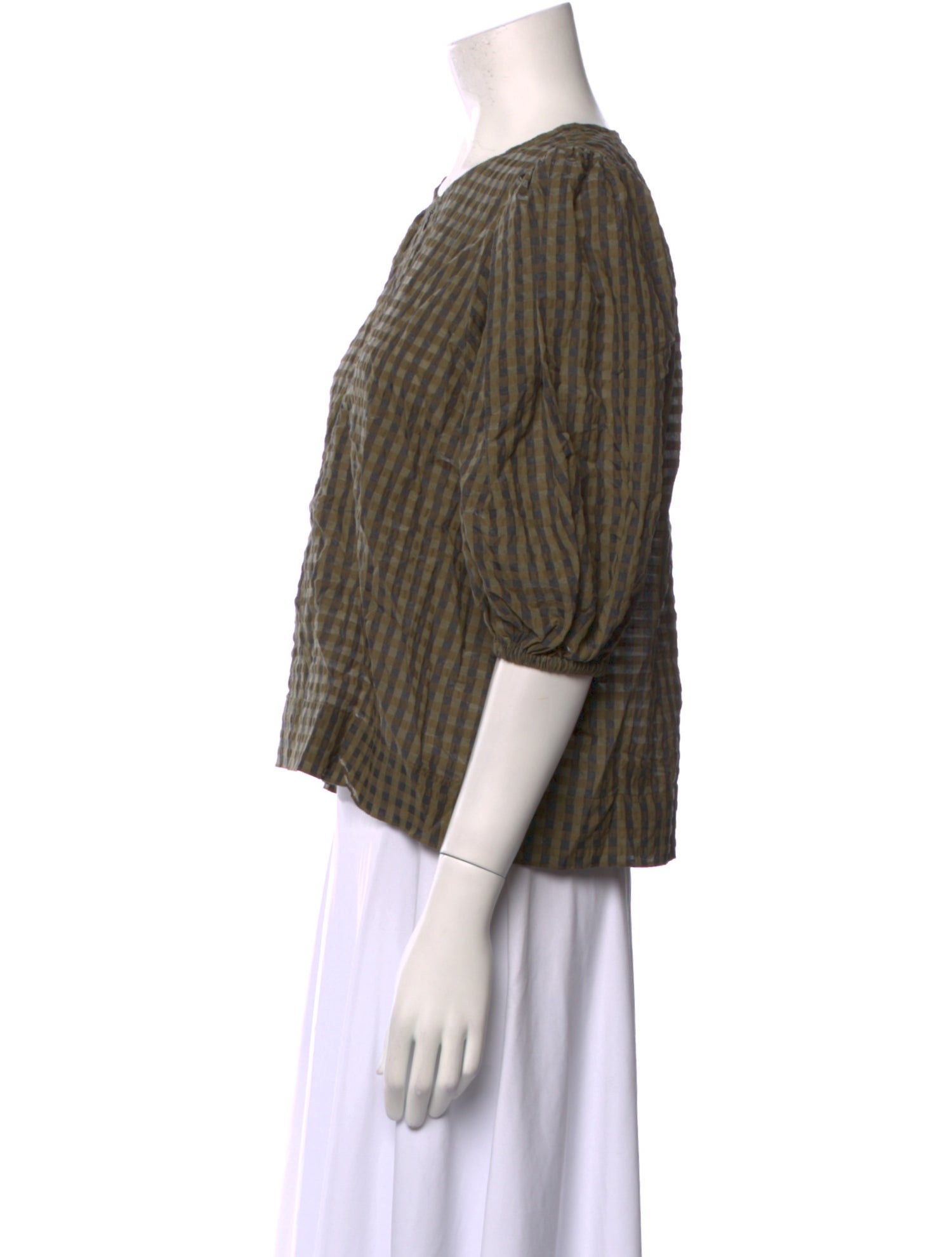 Ganni Striped Crew Neck Crop Top