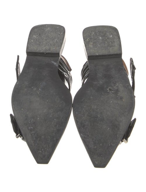 Ganni Leather Eyelet Trim Slingback Flats