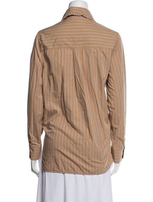 Ganni Striped Long Sleeve Button-Up Top