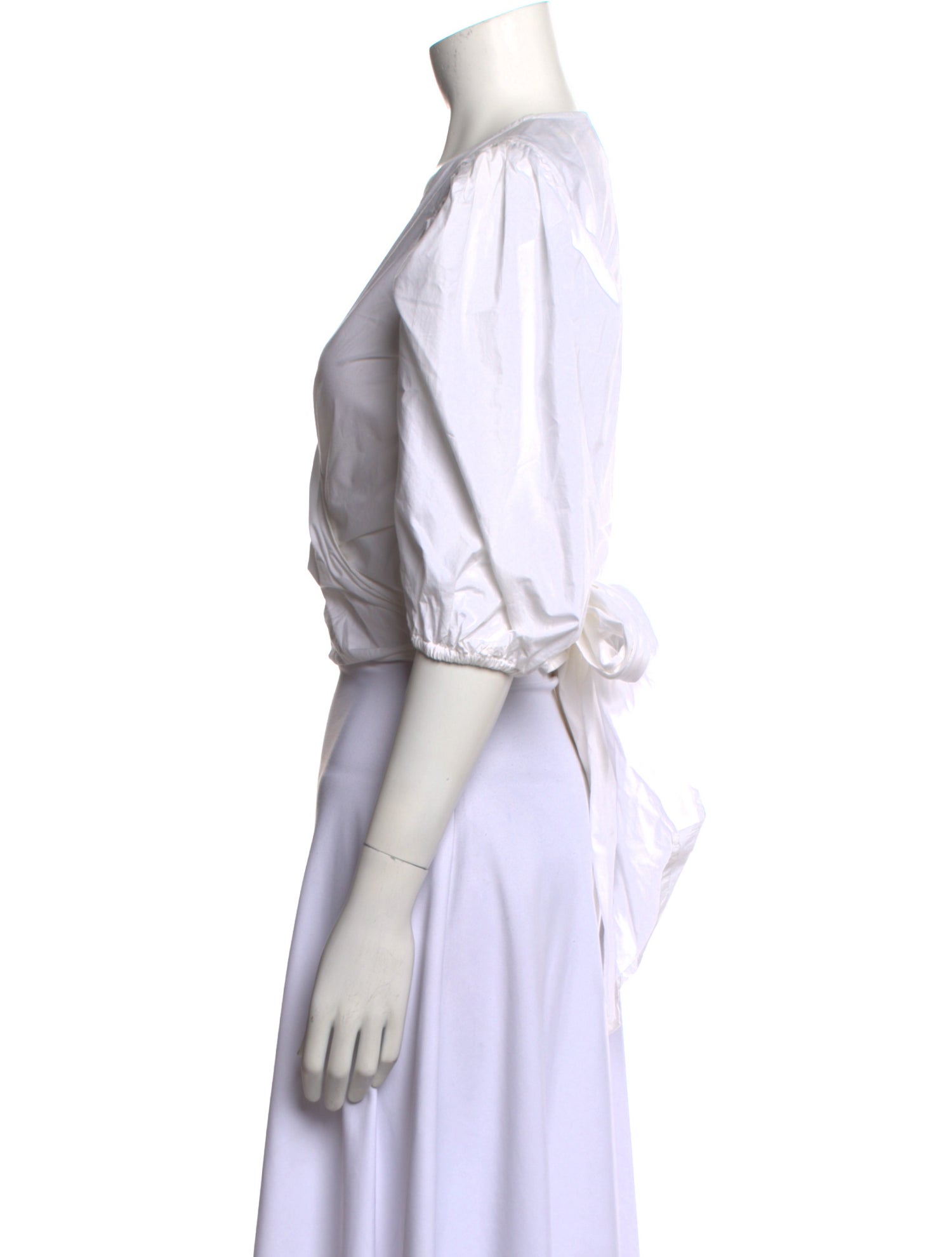 Ganni V-Neck Three-Quarter Sleeve Crop Top w/ Tags