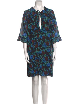Ganni Floral Print Mini Dress