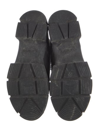 Ganni Mesh Fur Trim Combat Boots