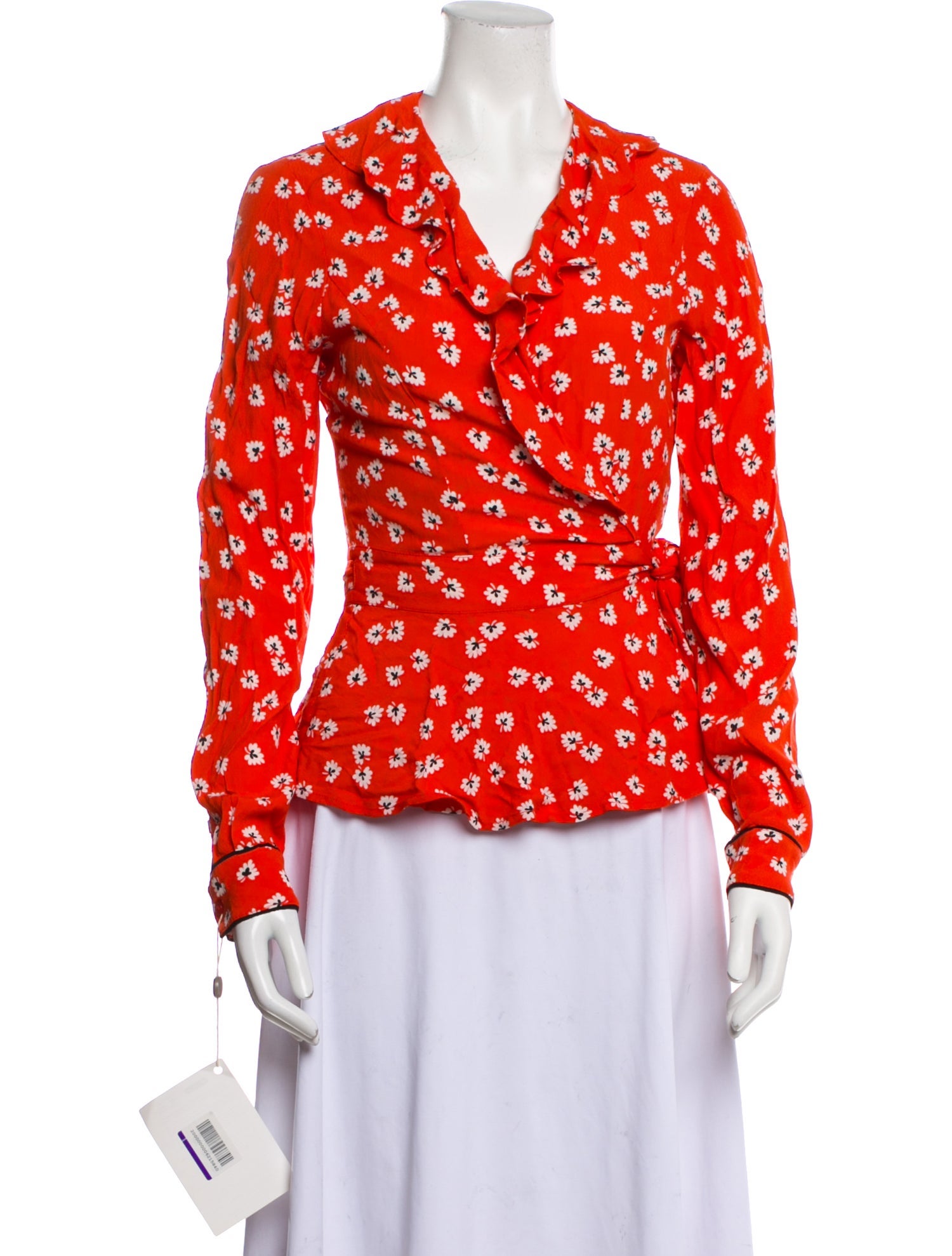 Ganni Floral Print V-Neck Blouse w/ Tags