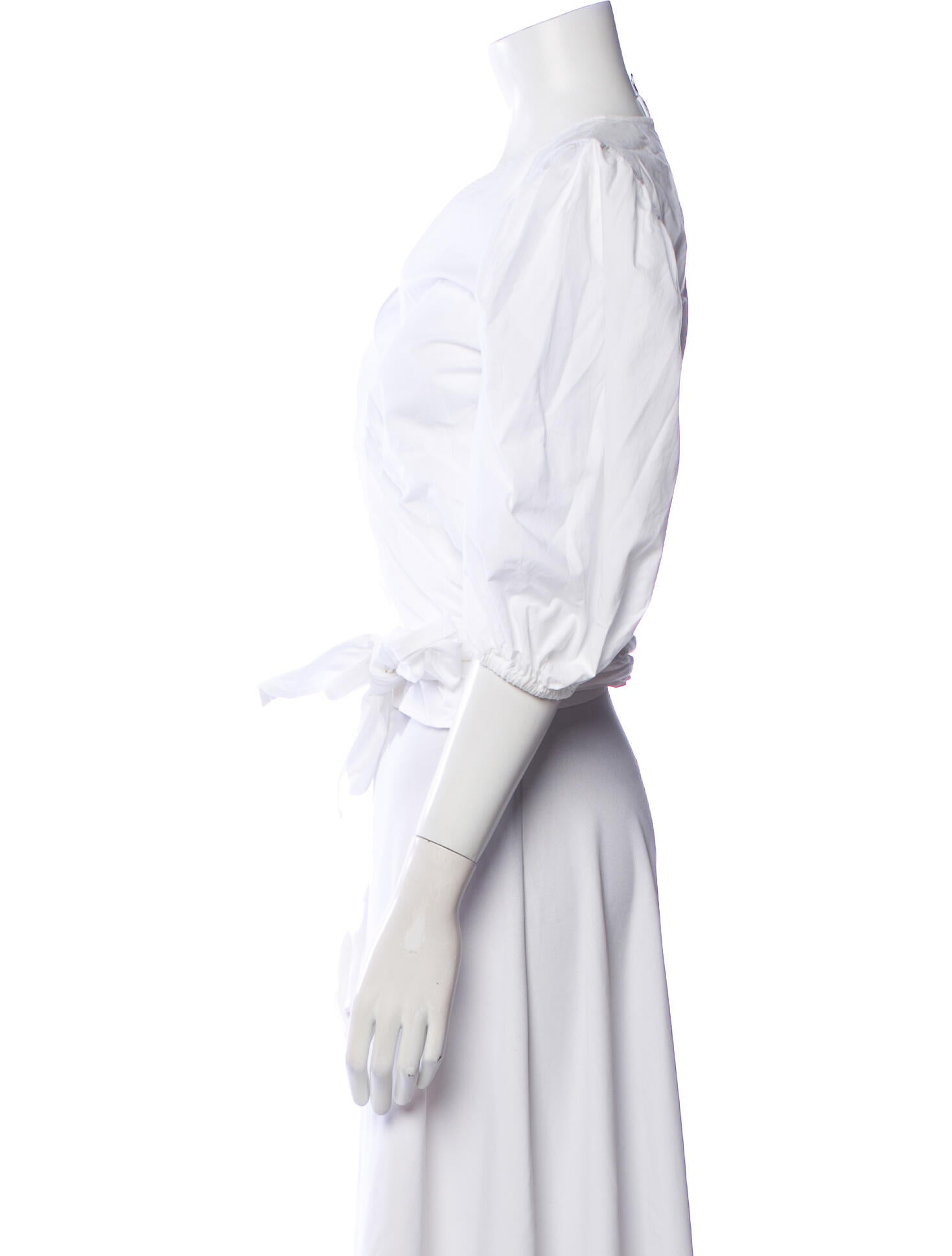 Ganni V-Neck Short Sleeve Crop Top