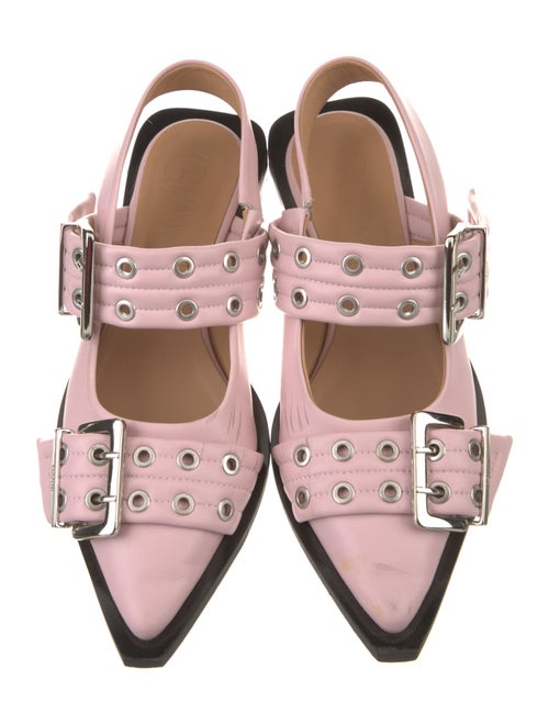 Ganni Leather Slingback Flats