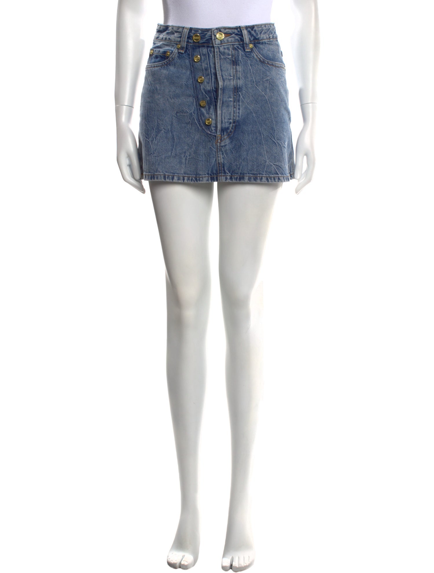 Ganni Distressed Accents Mini Skirt