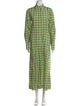 Ganni Plaid Print Long Dress