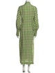 Ganni Plaid Print Long Dress
