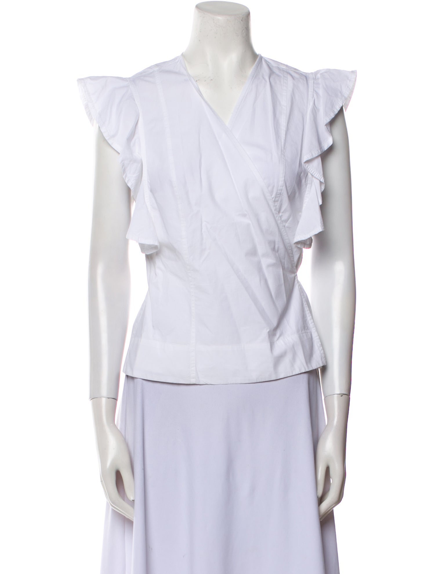 Ganni V-Neck Short Sleeve Top