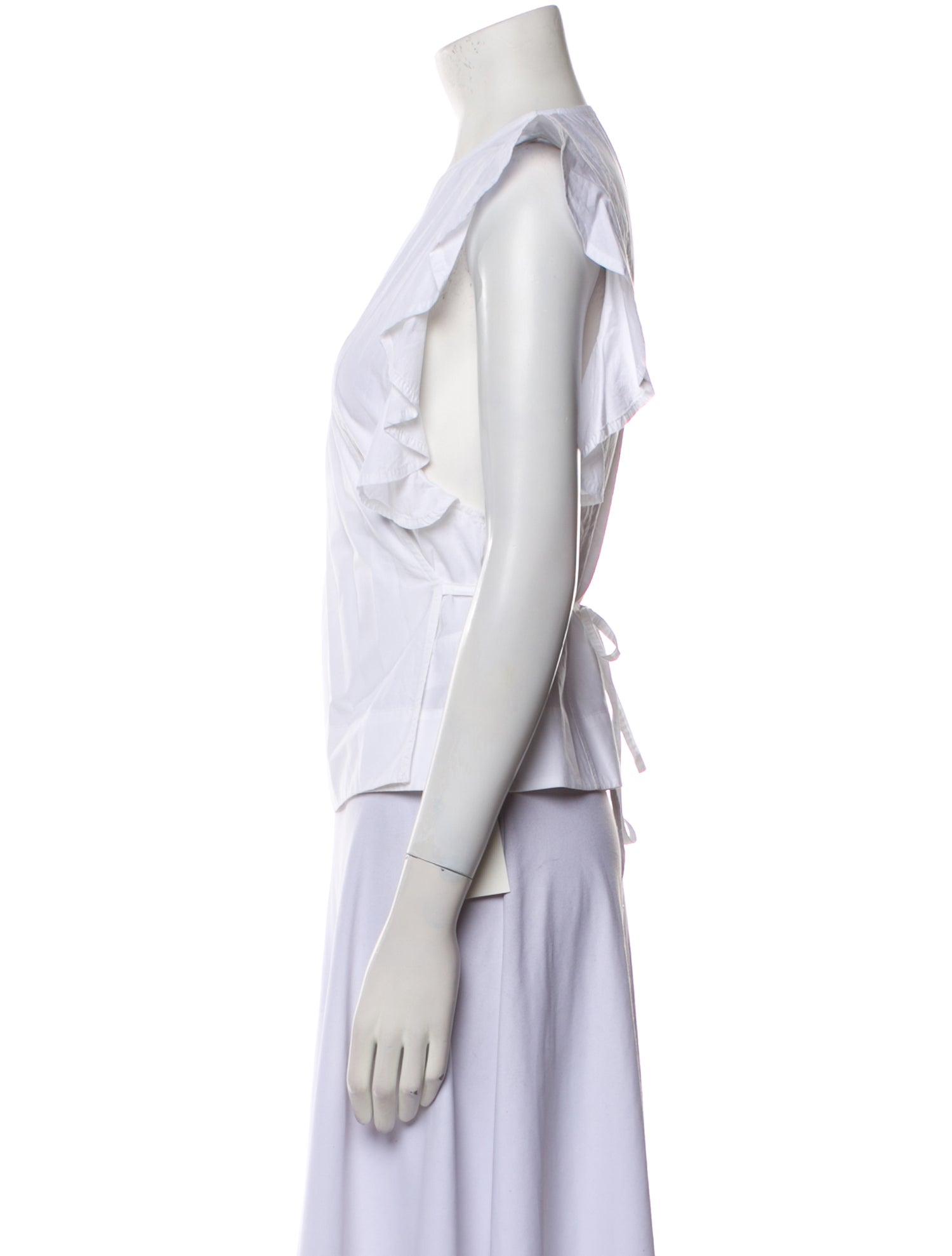 Ganni V-Neck Short Sleeve Top