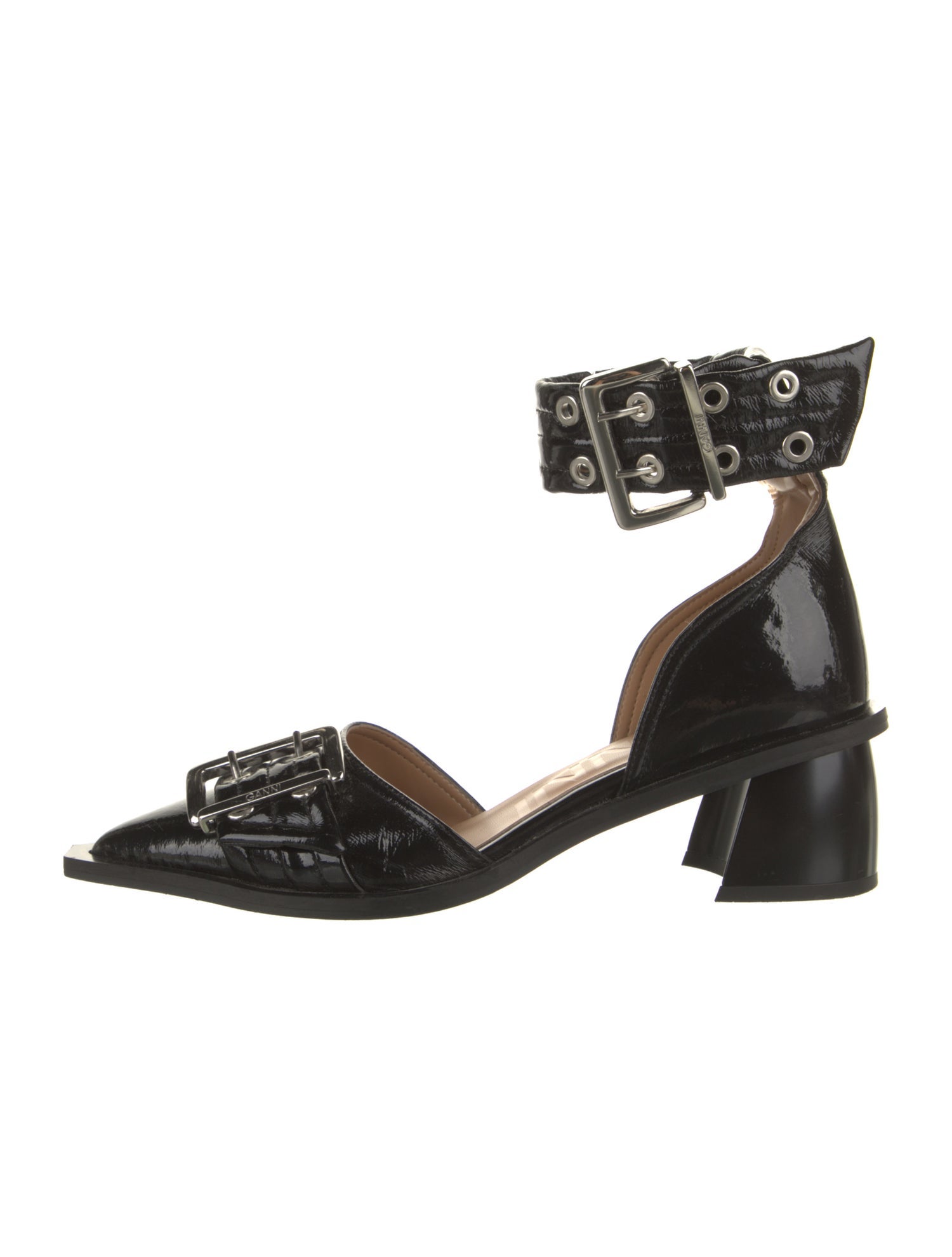 Ganni Leather D'Orsay Pumps