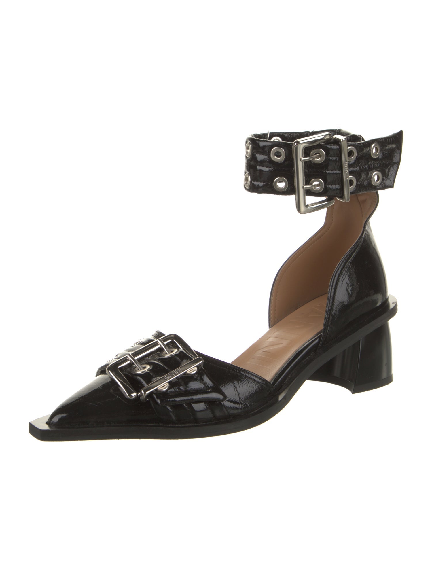 Ganni Leather D'Orsay Pumps