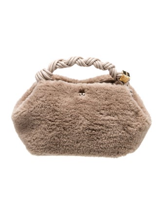 Ganni Faux Fur Top Handle Bag