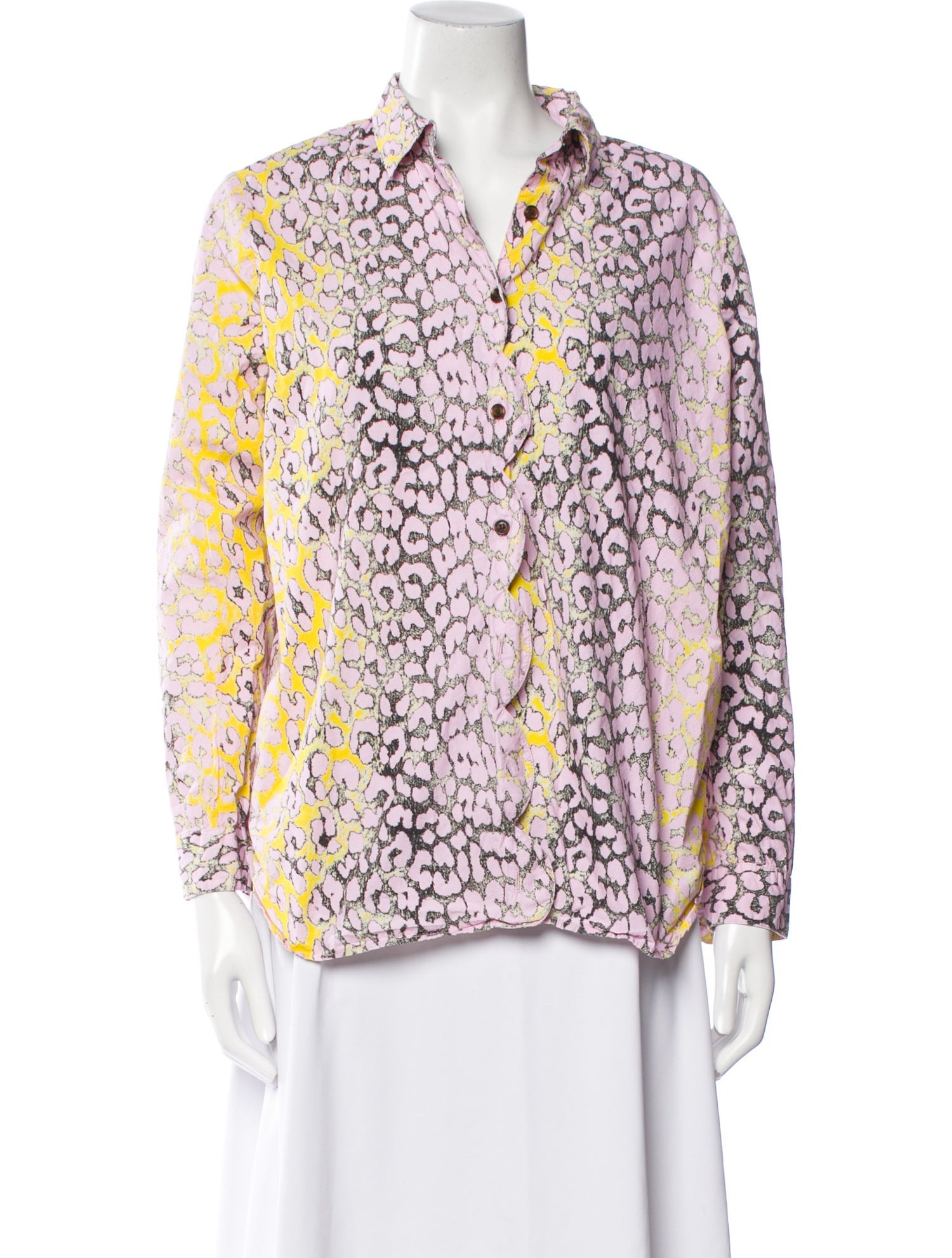 Ganni Printed V-Neck Blouse