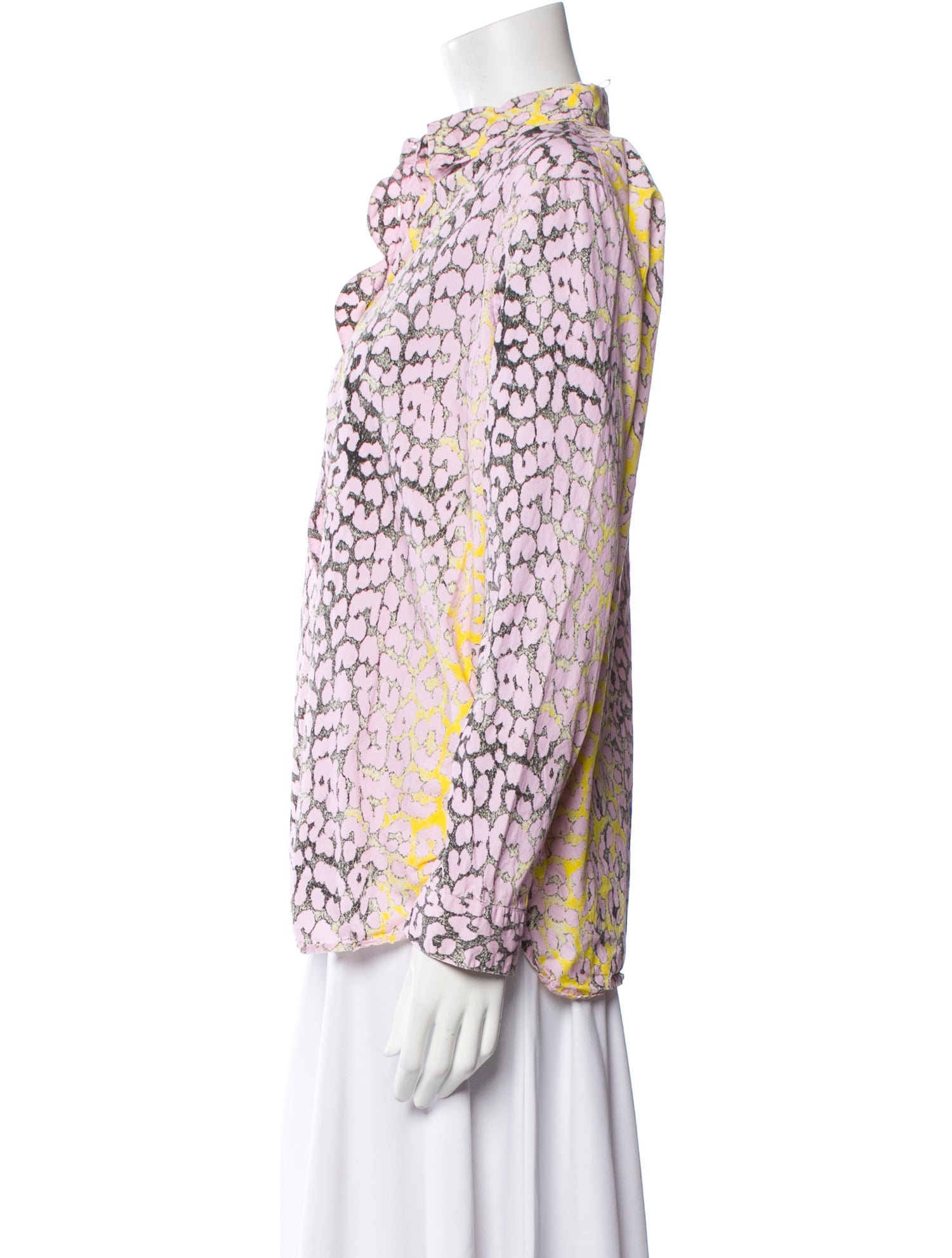 Ganni Printed V-Neck Blouse