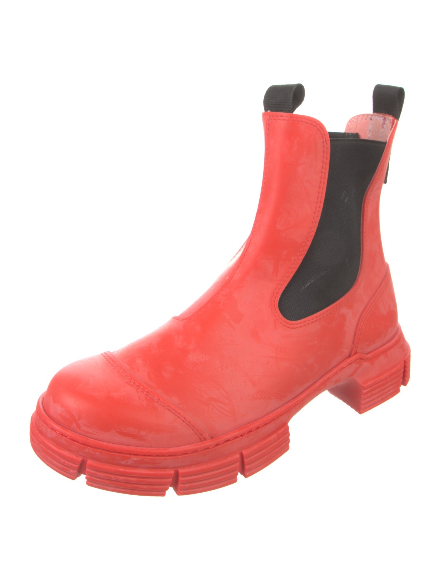 Ganni Rubber Grosgrain Trim Rain Boots