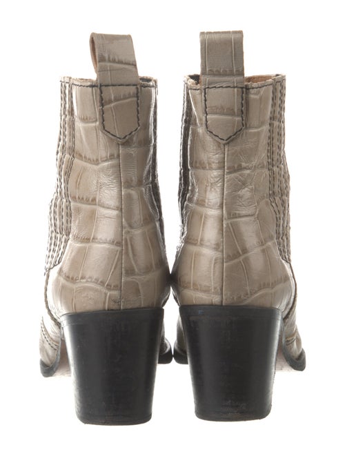 Ganni Leather Printed Western Boots