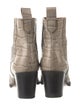 Ganni Leather Printed Western Boots