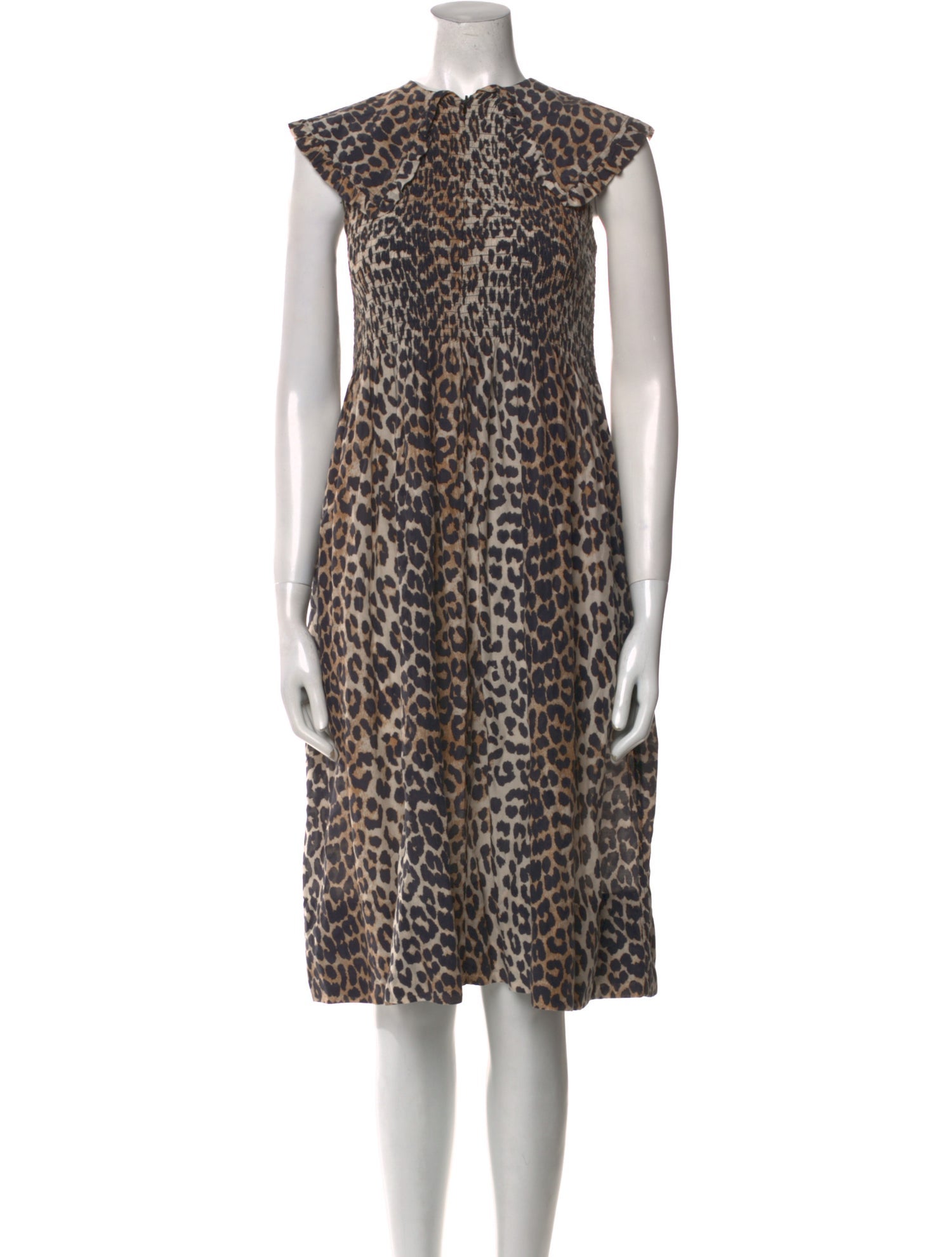 Ganni Animal Print Midi Length Dress
