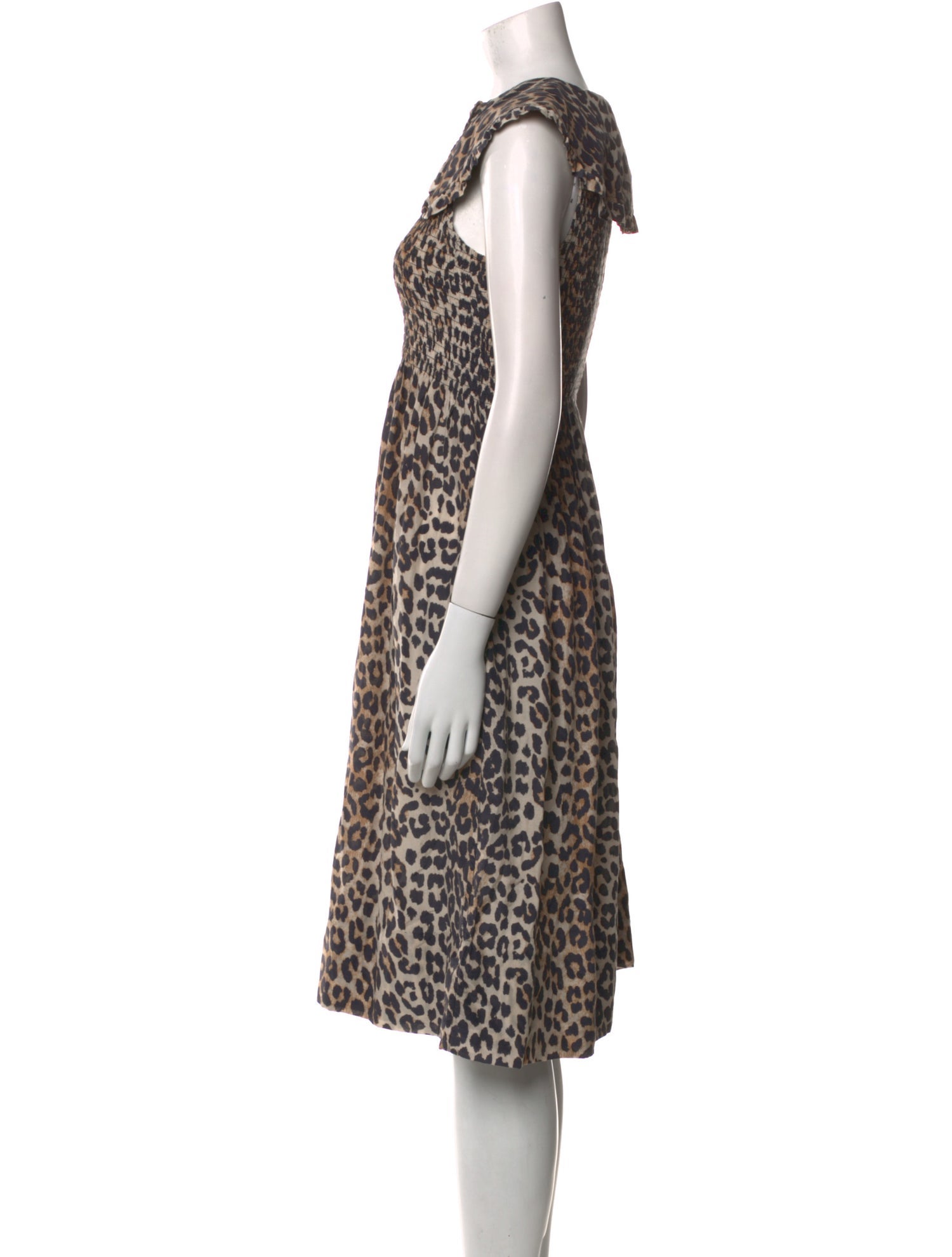 Ganni Animal Print Midi Length Dress
