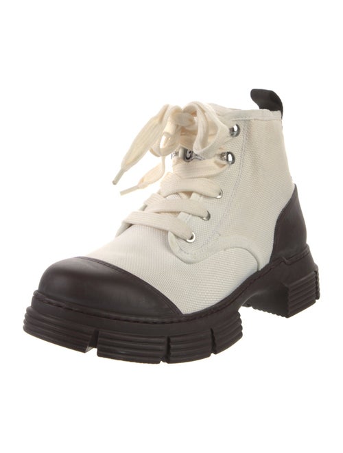 Ganni Canvas Lace-Up Boots