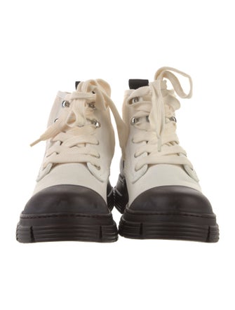 Ganni Canvas Lace-Up Boots