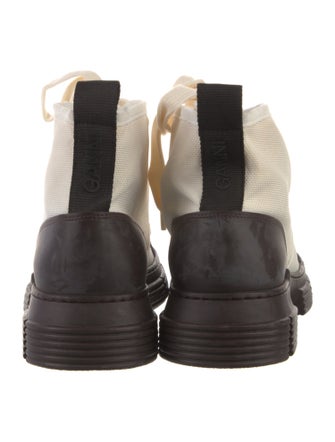 Ganni Canvas Lace-Up Boots