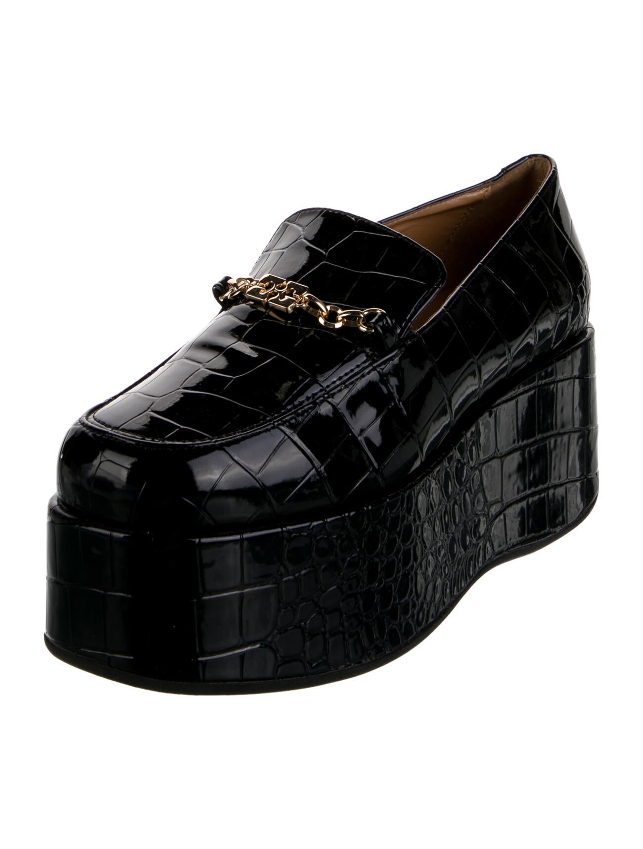 Ganni Embossed Leather Loafers