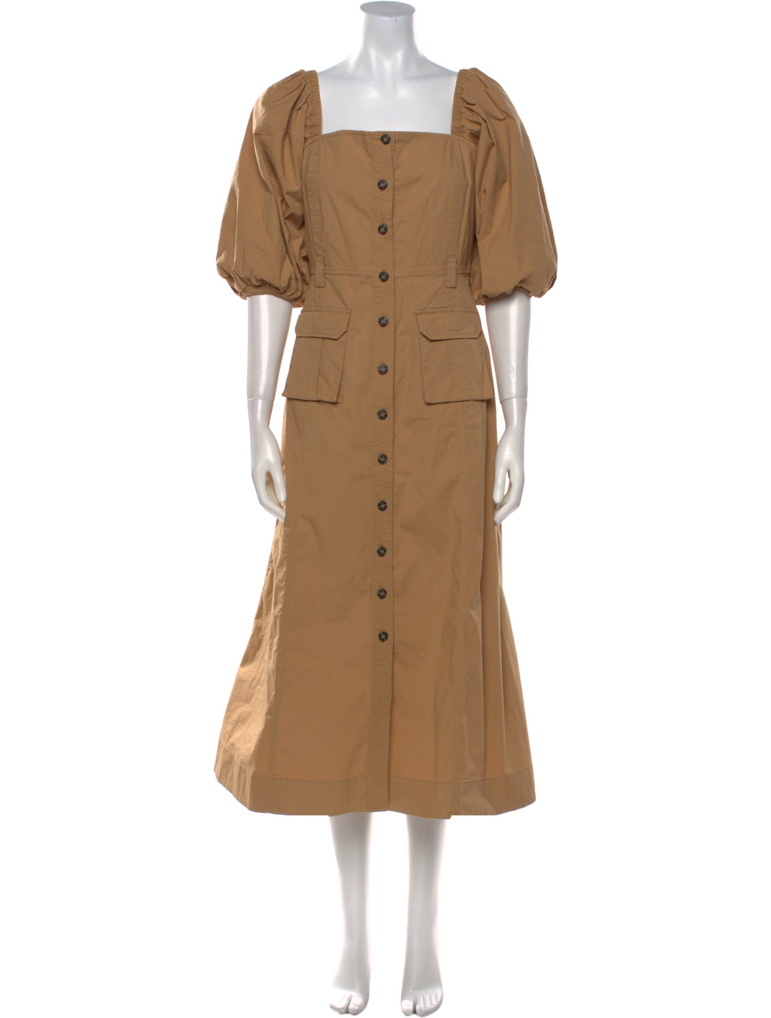 Ganni Square Neckline Long Dress