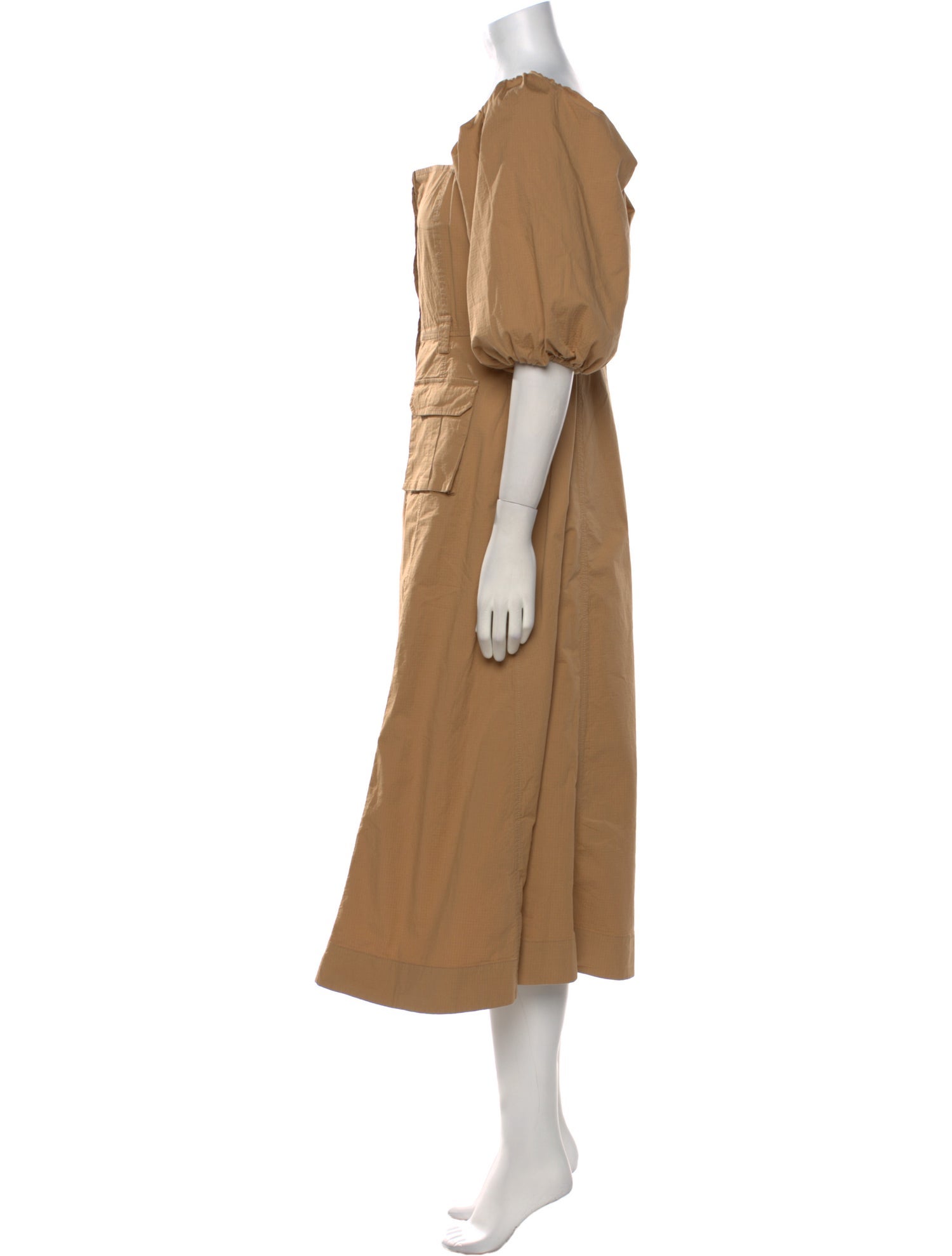 Ganni Square Neckline Long Dress