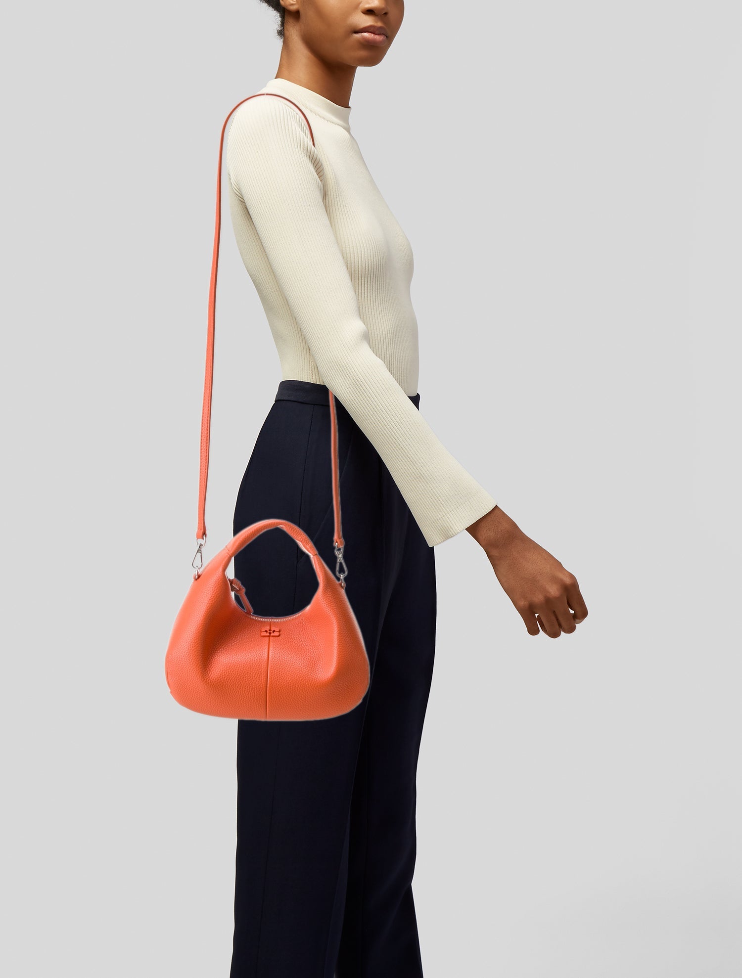 Ganni Leather Top Handle Bag