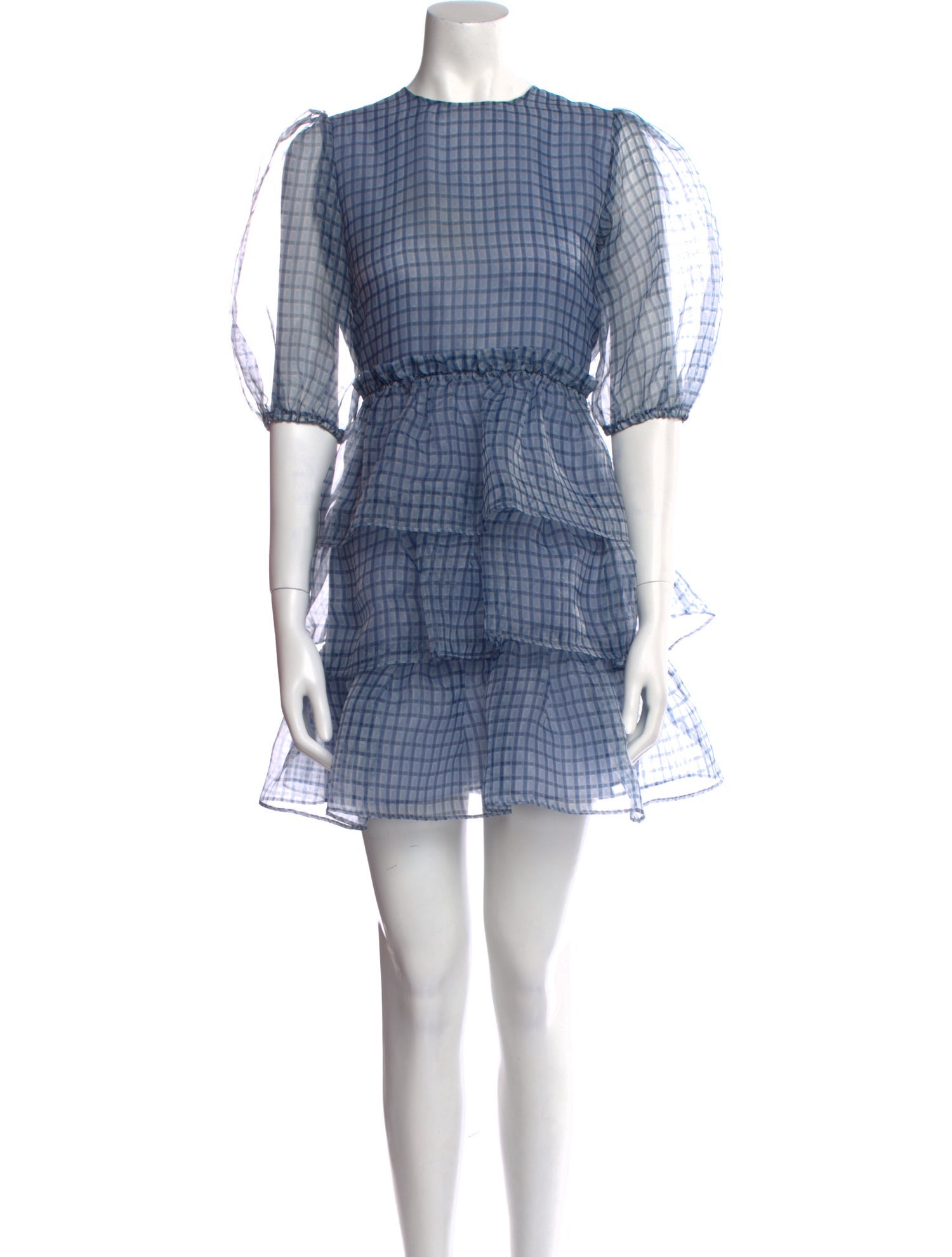 Ganni Plaid Print Mini Dress